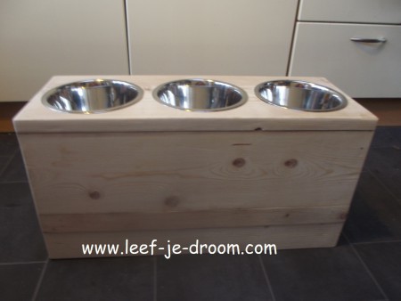 Voerbak Steigerhout groot